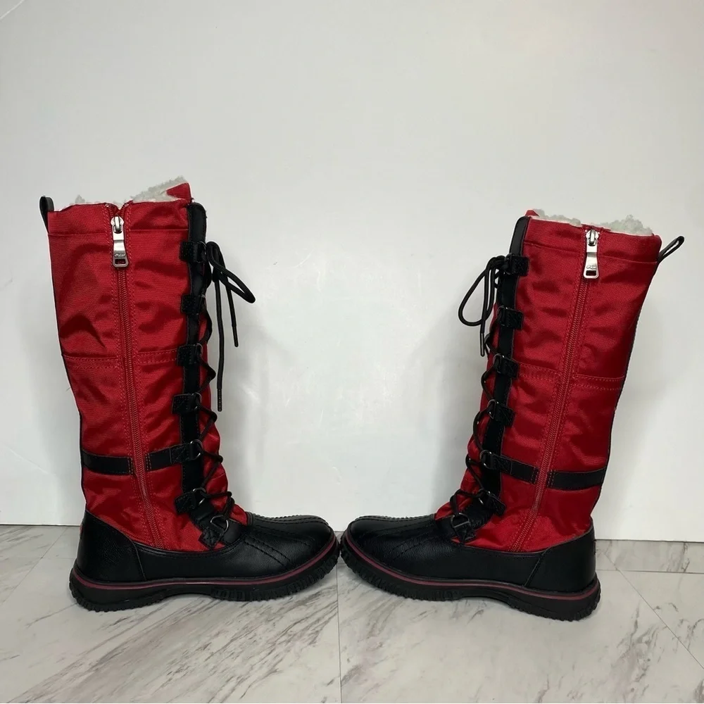 New! Pajar Grip Zip Red Lace Up Snow Boot 5 / 5.5